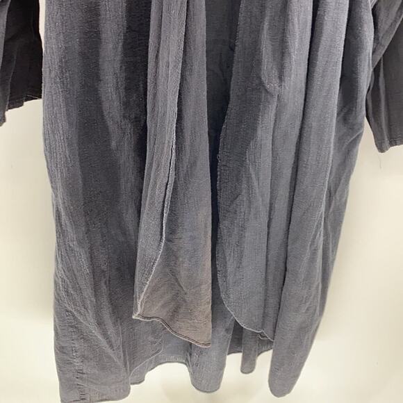 Lagenlook duster charcoal black waterfall kimono western minimalist sz L - Picture 5 of 6